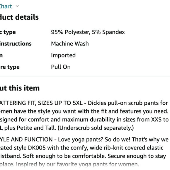 Size M,EDS Essentials Scrubs for Women, Yoga-Inspired Pull-On Pant with Four-Way - Picture 6 of 6